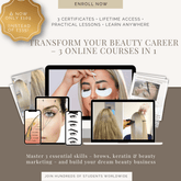 🌟 Pachet 3 Cursuri Online – Stilizare Sprâncene, Îndreptare cu Keratină & Marketing image 0