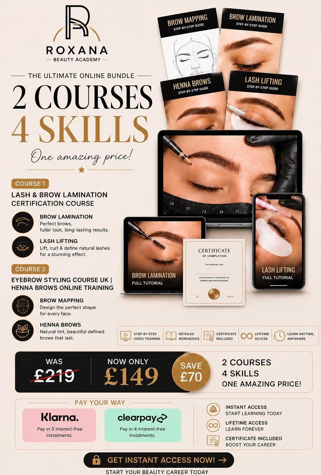 Online Lash Lift, Brow Lamination & Henna Brows Course image 0
